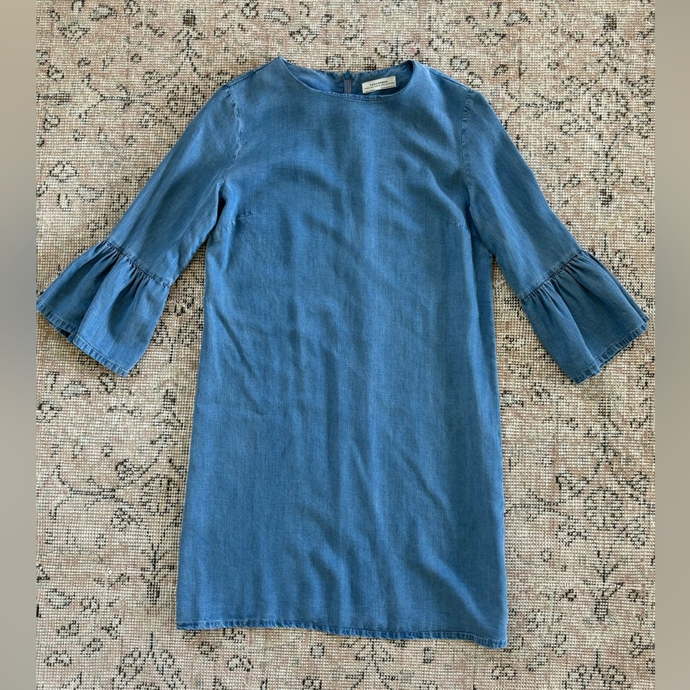 Zara woman shift dress denim XS